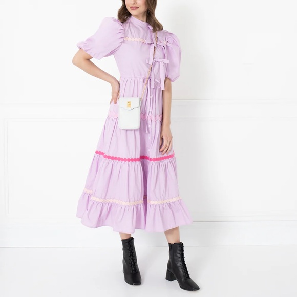Anthropologie Dresses & Skirts - Anthropologie Celia B Elegant Lilac Puff Sleeve Dress